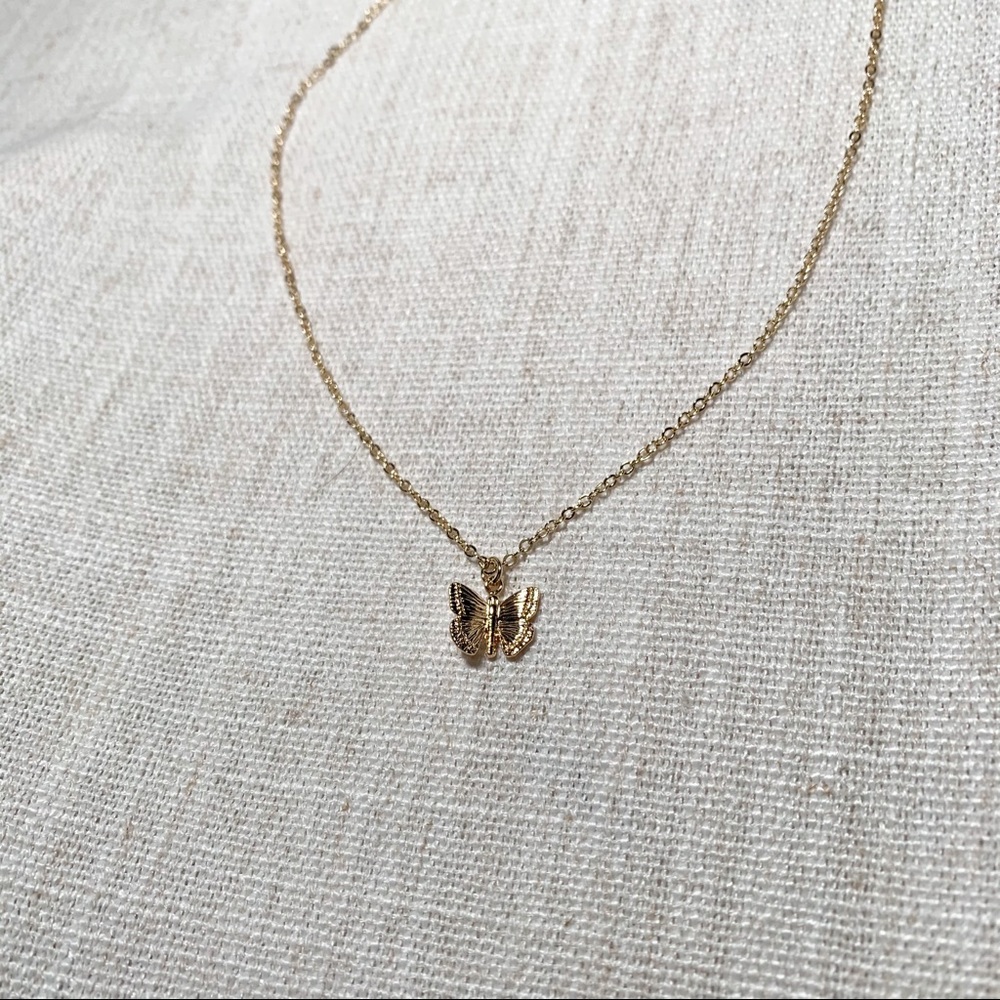 mari butterfly necklace - gold filled